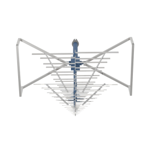 8.5 dBi Gain, 0.03GHz to 3GHz, Stacked Logarithmic Periodic Antenna OVLP-00330