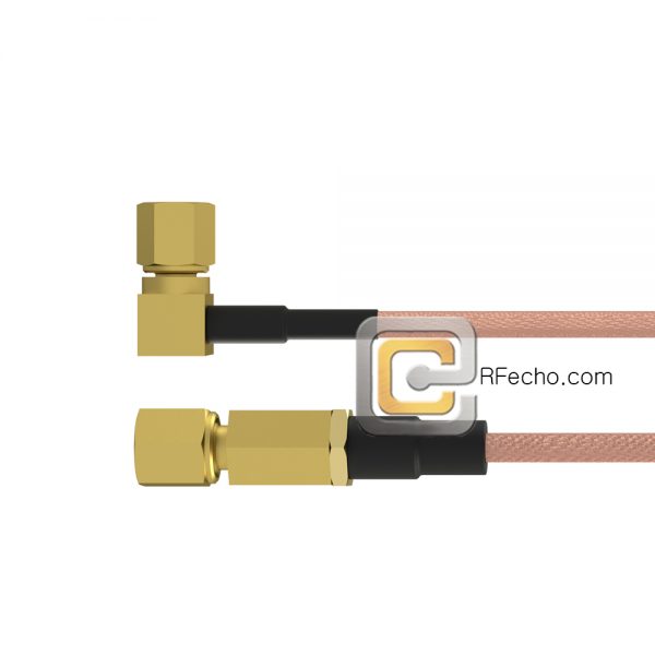 Right Angle SSMC Plug to SSMC Plug RG-316 Coax and RoHS F065-381R0-381S0-30-N Right Angle SSMC Plug to SSMC Plug RG-316 Coax and RoHS F065-381R0-381S0-30-N