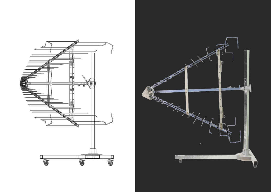 Stacked Logarithmic Periodic Test Antenna Rfecho