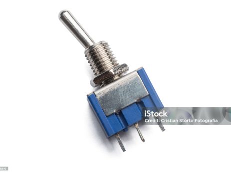 Spdt (single pole double throw) switch isolated on white background